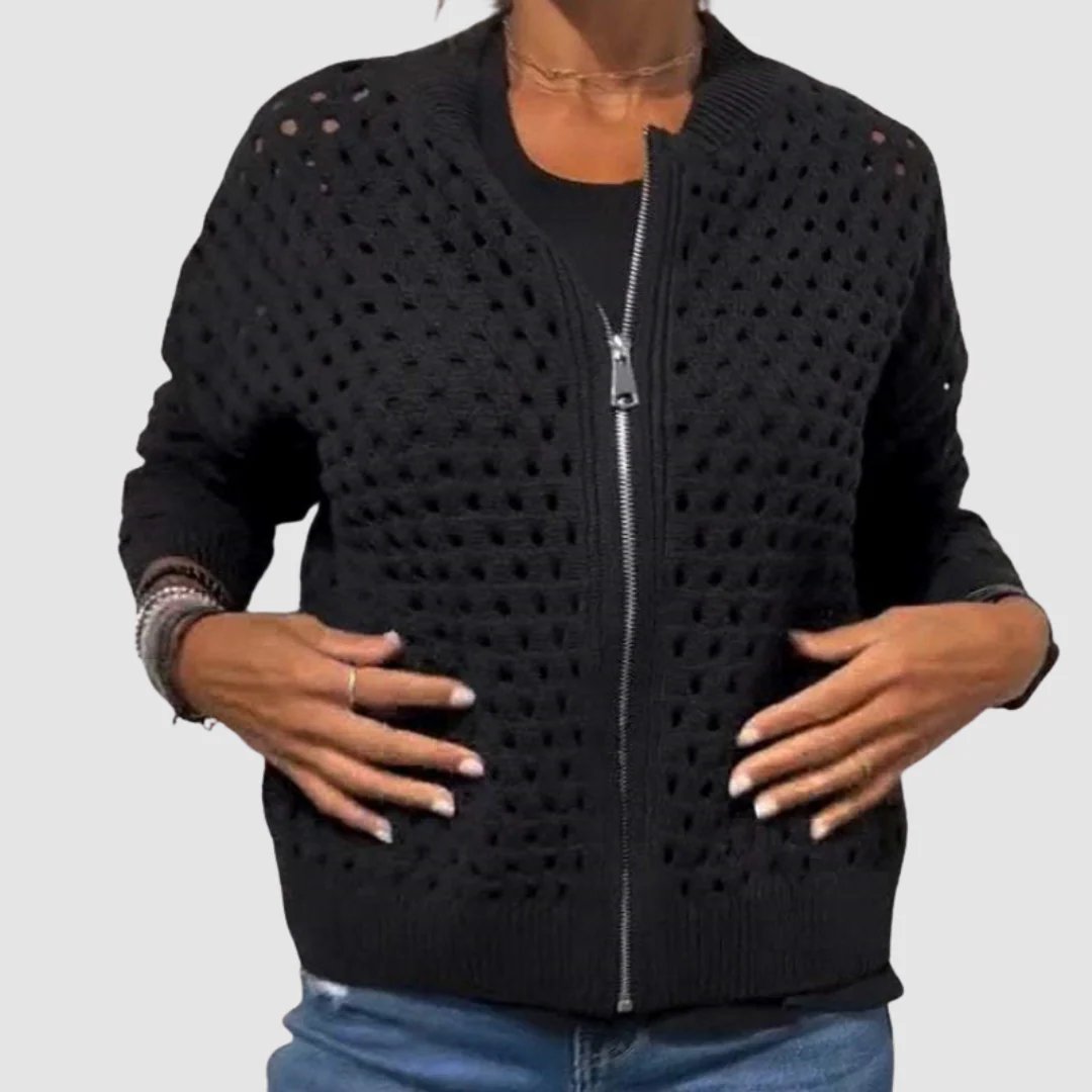 Mckenna - Cutout Zipper Cardigan