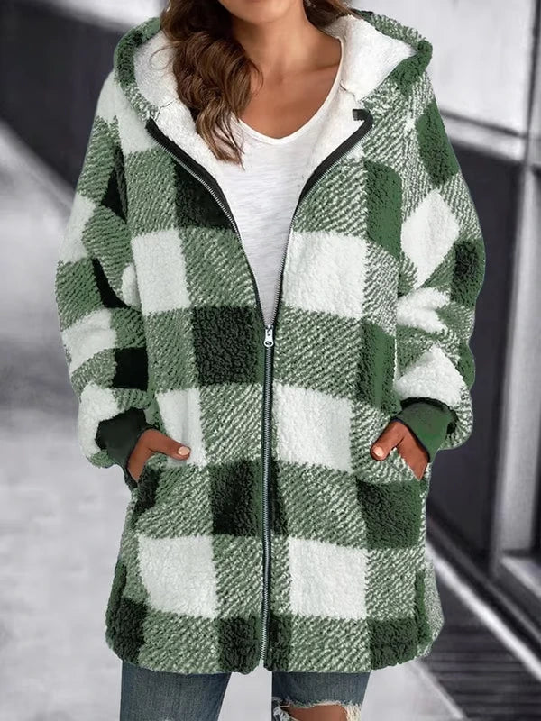 Sarah - Oversized Plaid Coat