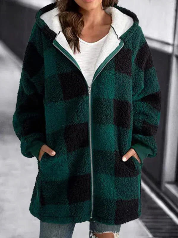 Sarah - Oversized Plaid Coat