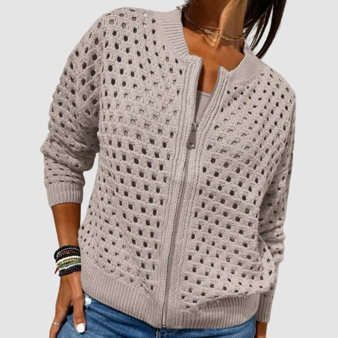 Mckenna - Cutout Zipper Cardigan